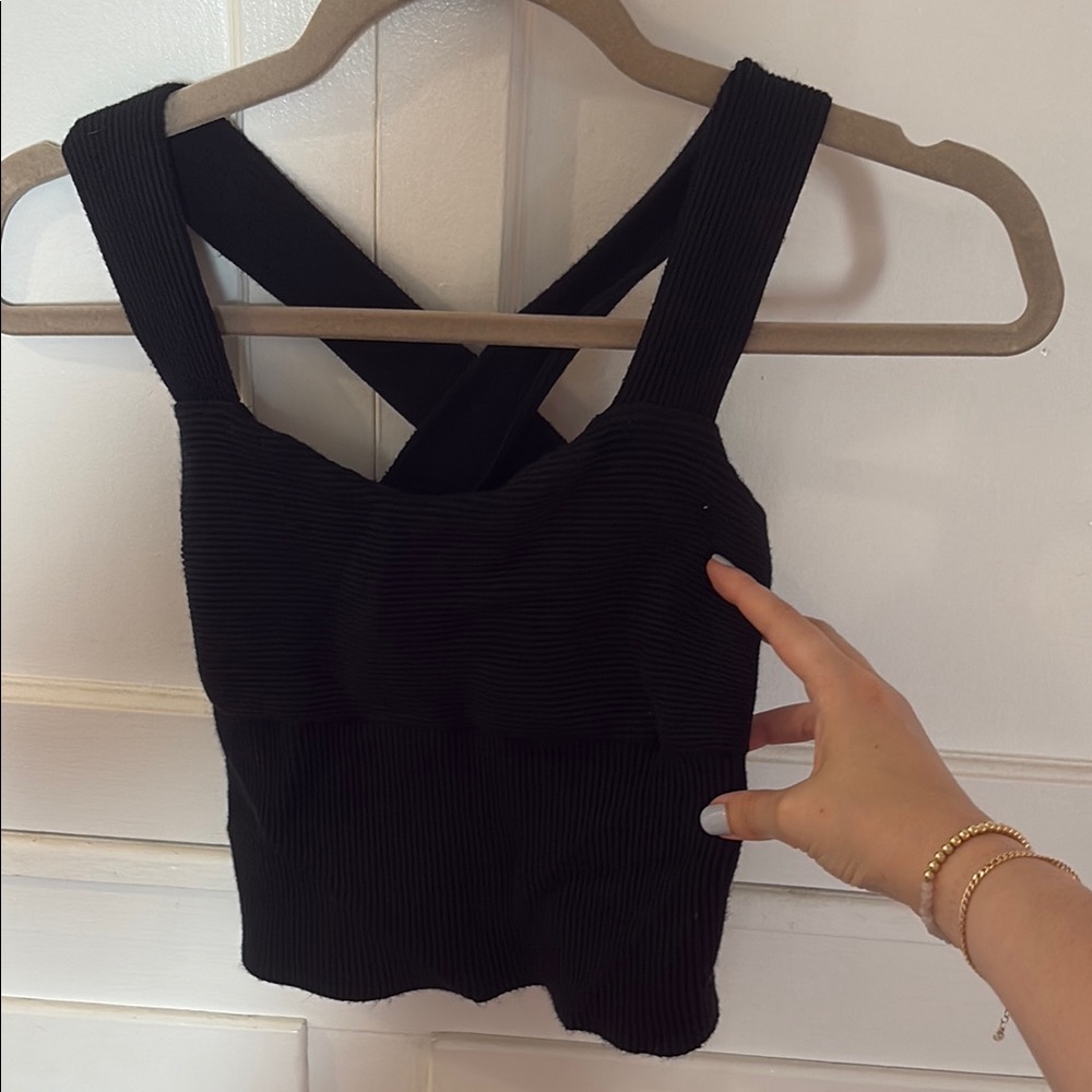Abercrombie & Fitch Black Ribbed Tank Top